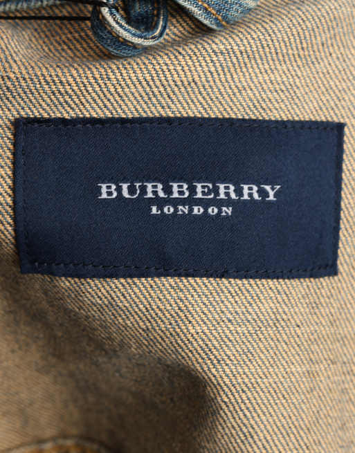 Vintage size M Burberry denim biker jacket in mid blue, 7 of 7