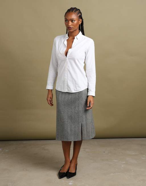 Vintage size M Burberry London midi skirt in black, 6 of 7