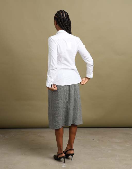 Vintage size M Burberry London midi skirt in black, 7 of 7