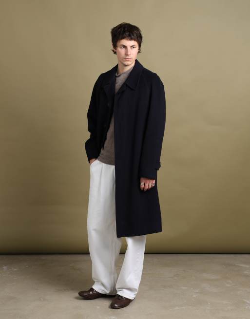 Vintage size M Burberrys overcoat in navy, 1 of 7