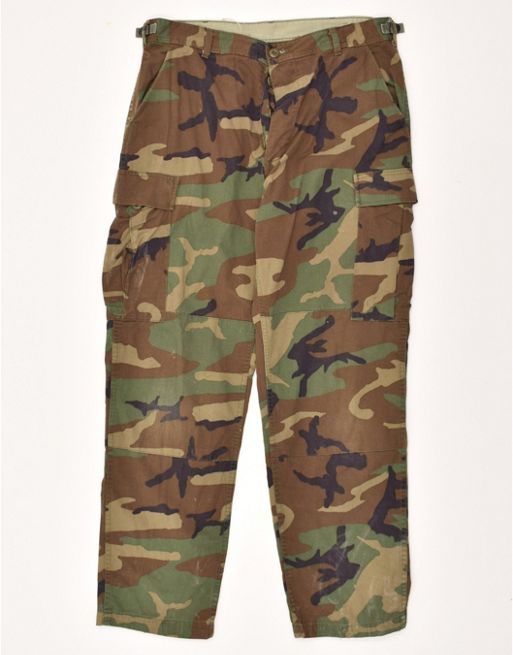 Vintage Size M Camouflage Cargo trousers Stickerei in Multicoloured