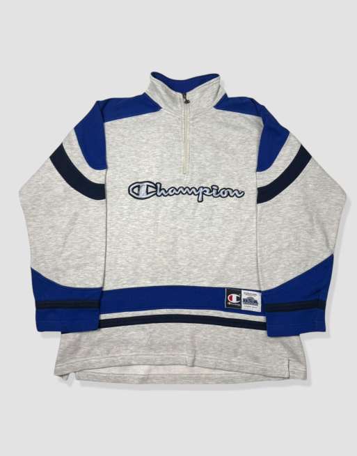 Vintage Size M Champion 1/4 Zip Sweatshirt in Grey