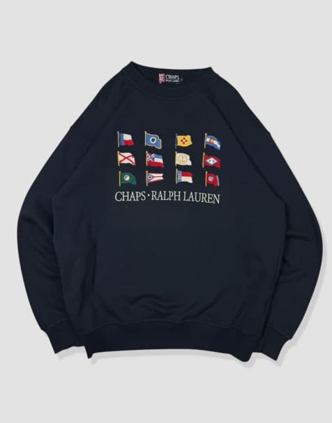 Vintage Size M Chaps Ralph Lauren Sweatshirt in Navy - view 1