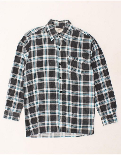 Vintage Size M Check Flannel Shirt in Black