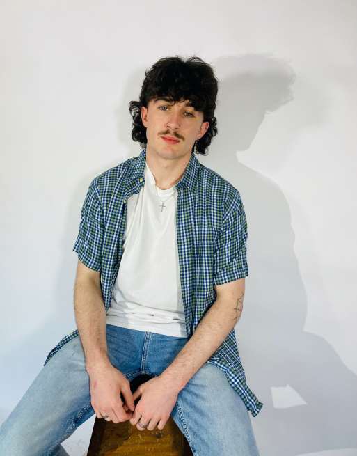Vintage Size M Checked Short Sleeve Shirt In Multi