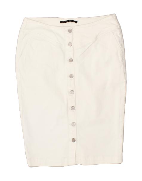 Vintage Size M Denim Pencil Skirt in White - view 1
