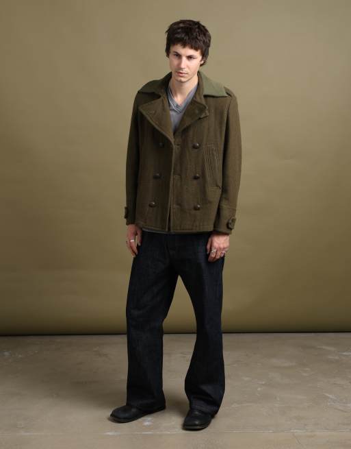 Vintage size M Dolce & Gabbana peacoat in green, 2 of 7