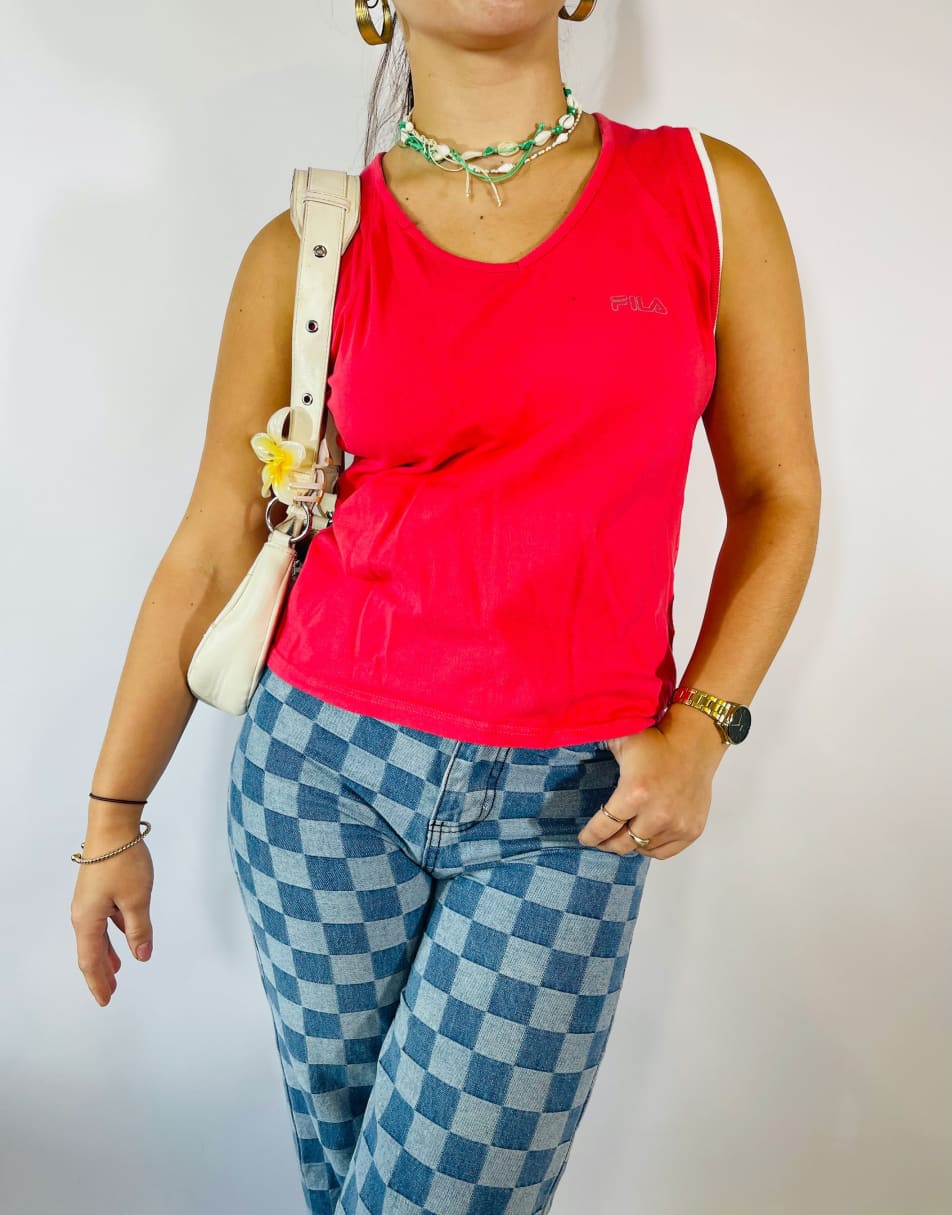 Vintage Size M Fila Tank Top in Red 1