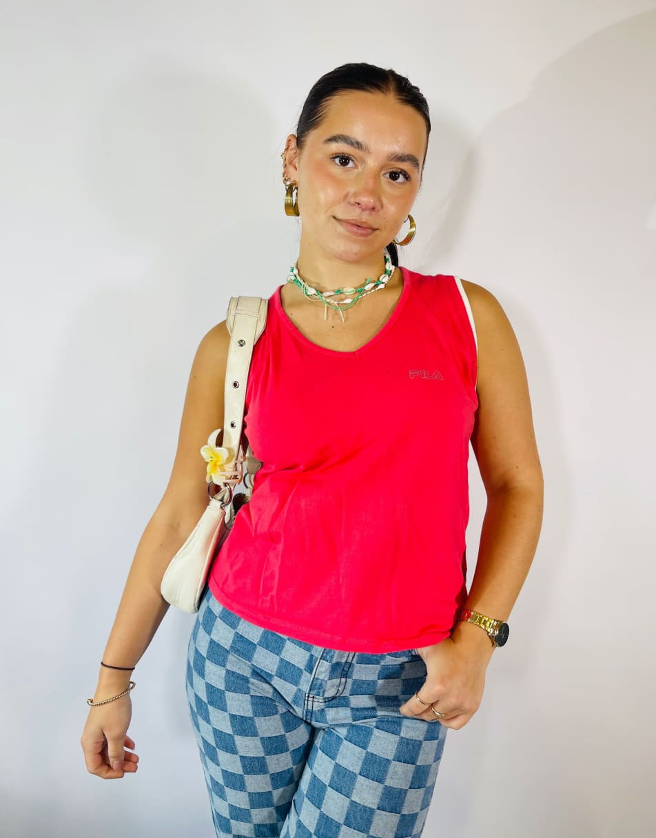 Vintage Size M Fila Tank Top in Red 2