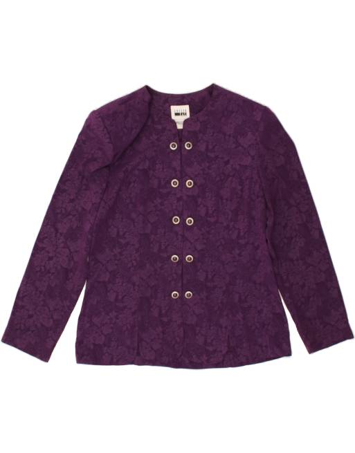 Vintage Size M Floral Double Breasted Blazer Jacket in Purple