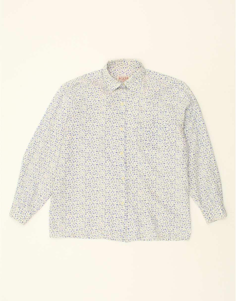 Vintage Size M Floral Shirt in Off White