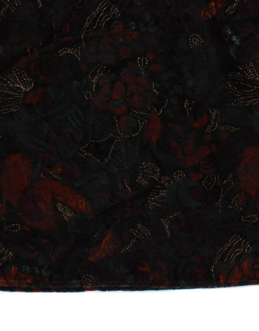 Vintage Size M Floral Velour Pencil Skirt in Multicoloured, 3 of 4