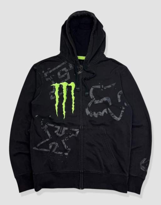 Vintage size M Fox Racing full-zip hoodie in black