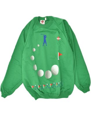 Vintage Size M Graphic Sweatshirt Jumper in Green