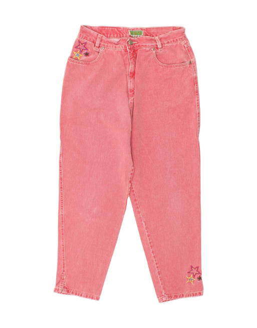 Vintage Size M Graphic Tapered Jeans in Pink