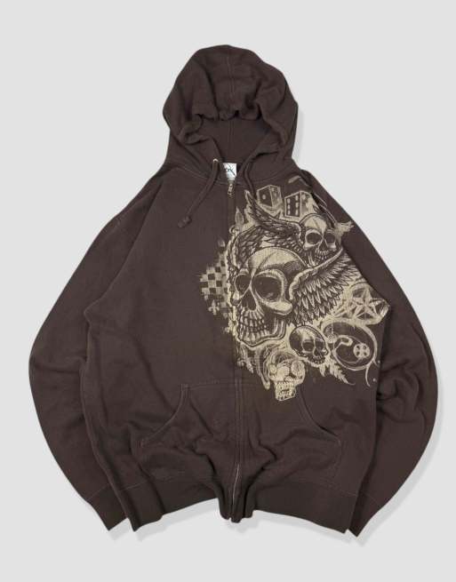 Vintage Size M Grunge Hoodie in Brown