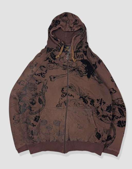 Vintage Size M Grunge Hoodie in Brown