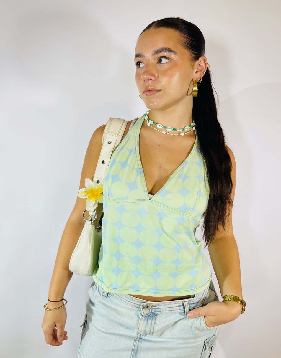 Vintage Size M Halterneck Top in Multi