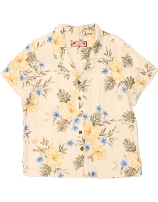 Vintage Size M Hawaiian Short Sleeve Shirt in Beige
