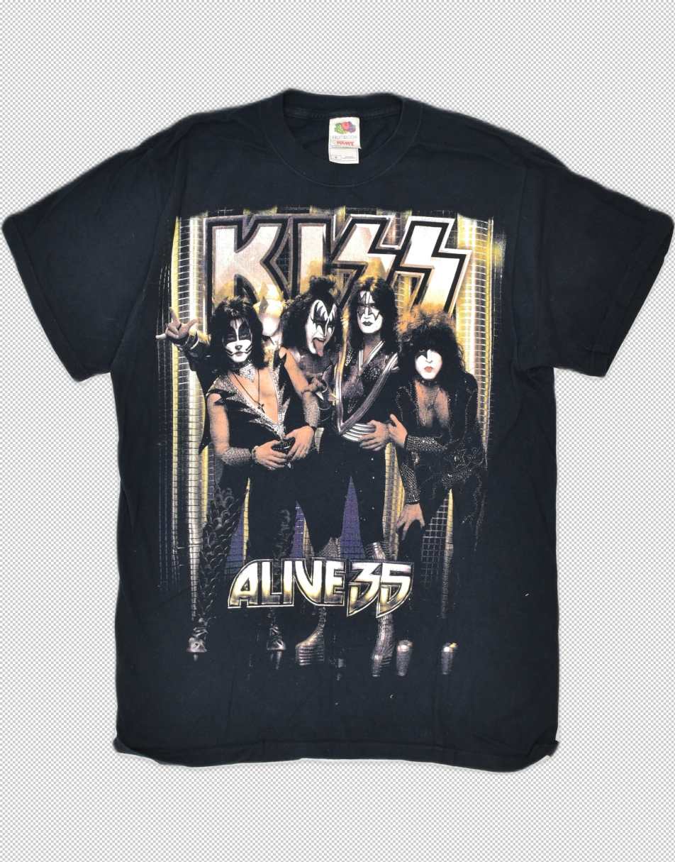 Vintage Size M Kiss graphic t-shirt top in black