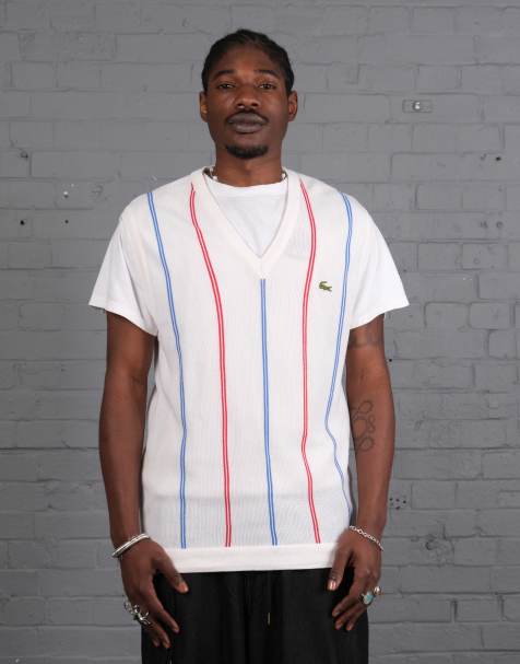 Vintage Size M Lacoste Knitted Vest in White - view 1