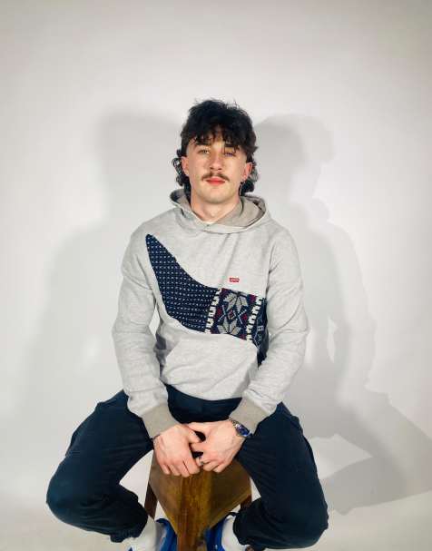 Vintage Size M Levis Rework Hoodie In Grey - view 1