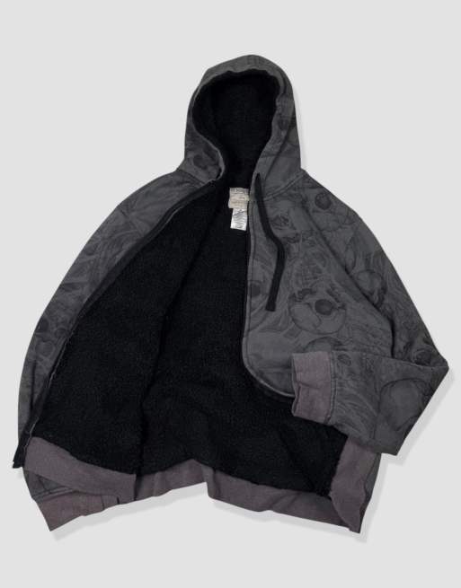 Vintage size M No Boundaries grunge skull y2k full-zip hoodie in
