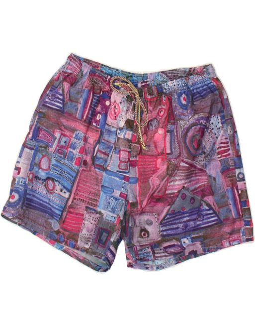 Vintage Size M Patchwork Swimming Shorts in Multicoloured