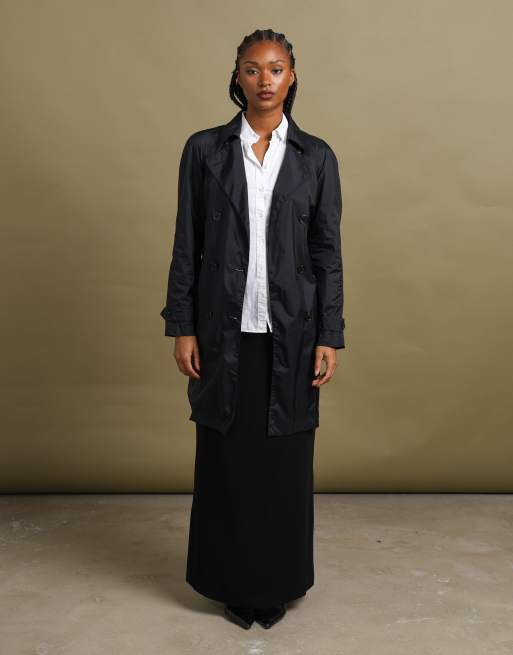 Vintage size M Prada trench coat in black, 2 of 7