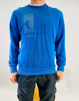 Vintage Size M Saalbach Ski 1990 Sweatshirt in Blue