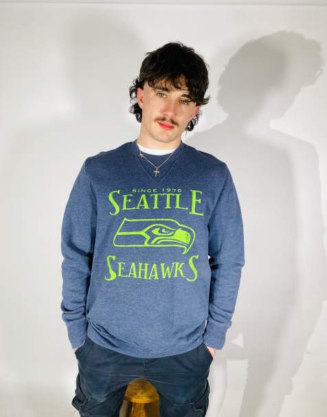 Vintage Size M Seattle Seahawks NFL Sweatshirt in Blue length - view 1