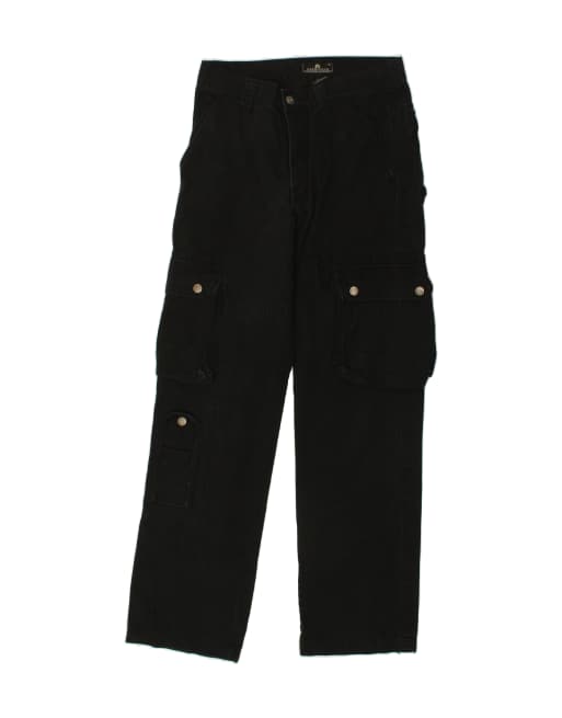 Vintage Size M Straight Cargo Trousers in Black