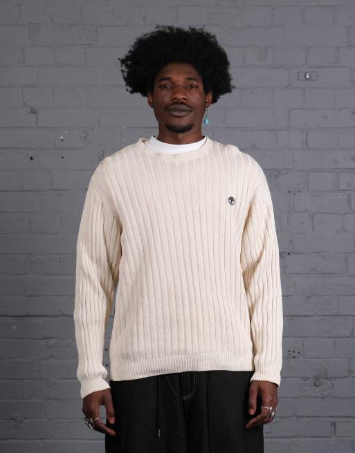 Vintage Size M Timberland Knitted Crewneck Jumper in Cream