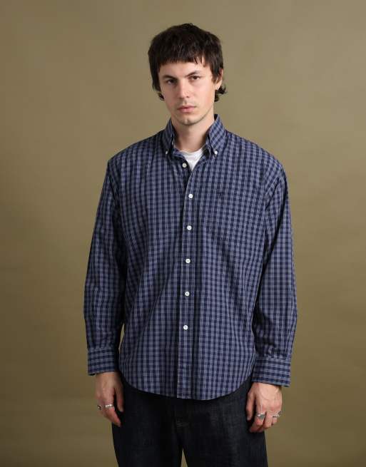 Vintage size M Yves Saint Laurent check shirt in navy, 1 of 5