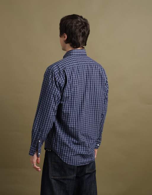 Vintage size M Yves Saint Laurent check shirt in navy, 4 of 5