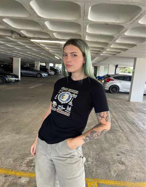 Vintage Size S 90s gran canaria graphic t-shirt in black - view 1
