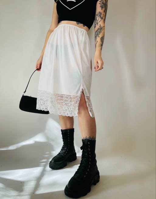 Satin midi skirt 90s outlet