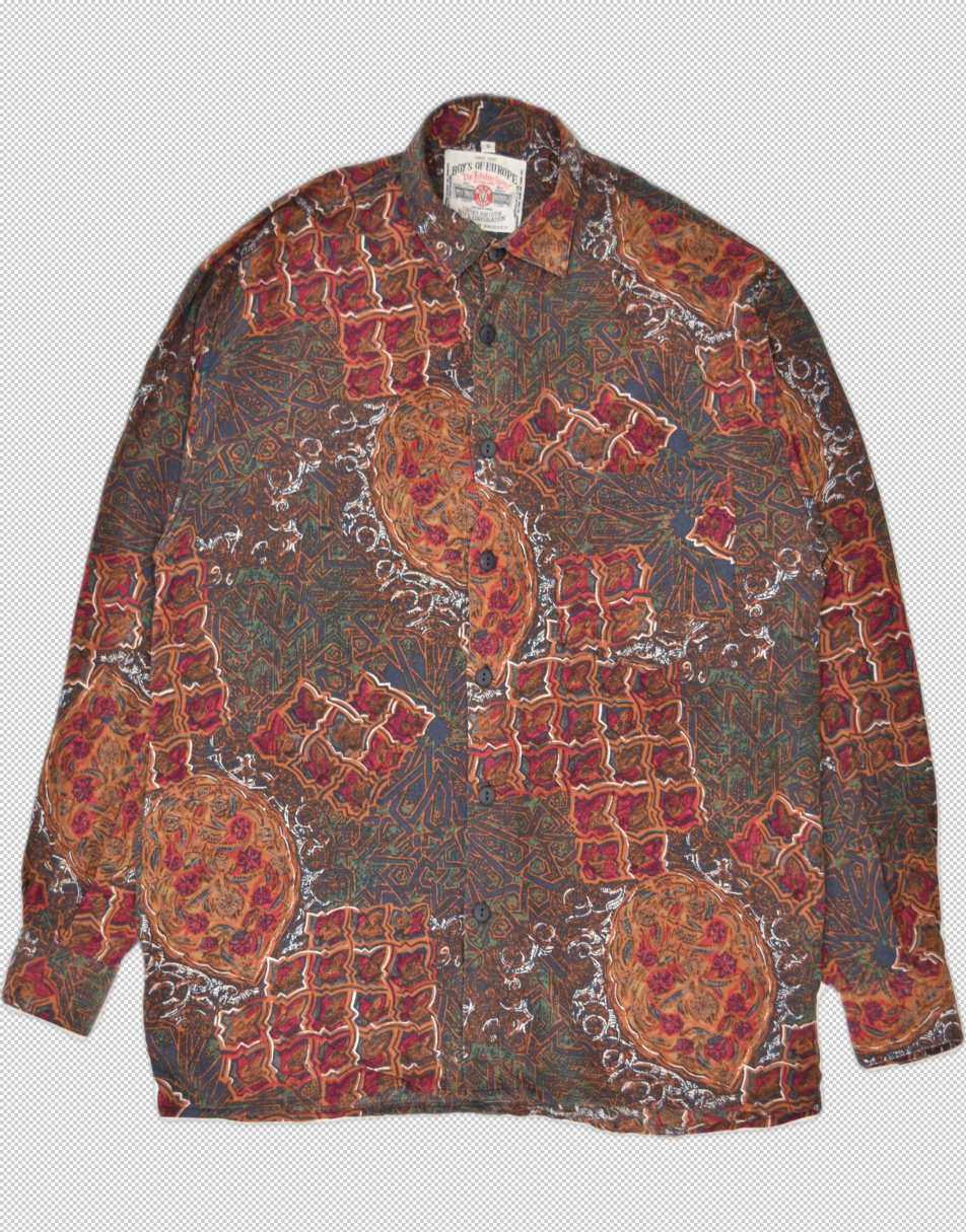 Vintage Size S 90s Unbranded patterned Ikat shirt in multi colour