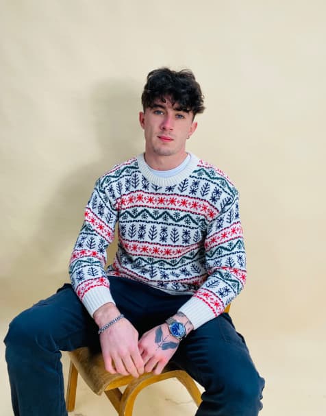 Vintage Size S Abstract Christmas Knit Jumper In Multi - view 1