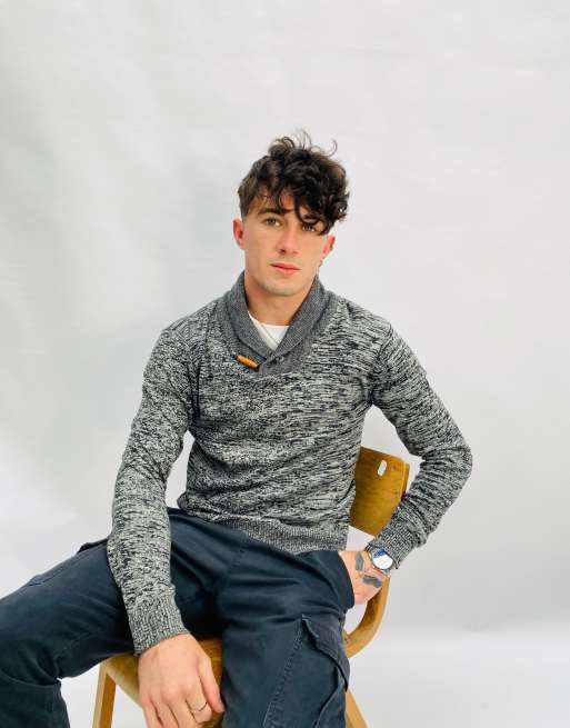 Vintage Size S Abstract Knit Cotton Jumper In Grey, 2 of 4