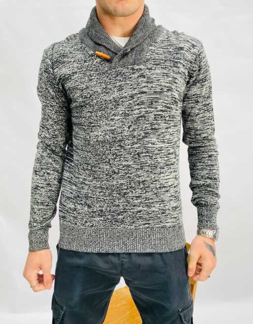 Vintage Size S Abstract Knit Cotton Jumper In Grey, 3 of 4