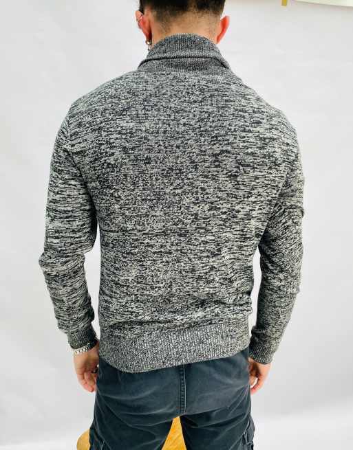 Vintage Size S Abstract Knit Cotton Jumper In Grey, 4 of 4