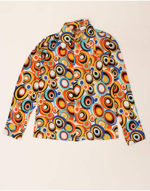 Vintage Size S Abstract Pattern Shirt in Multicoloured