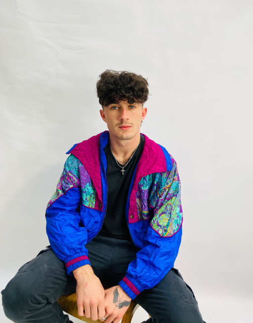 Vintage Size S Abstract Print Windbreaker Jacket In Multi