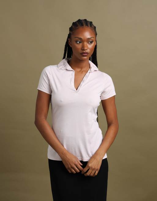 Vintage size S Burberry Brit polo shirt in pink, 1 of 5
