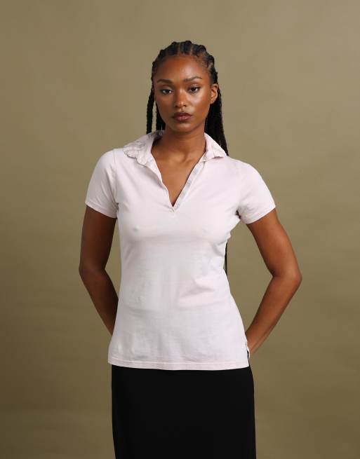 Vintage size S Burberry Brit polo shirt in pink, 2 of 5