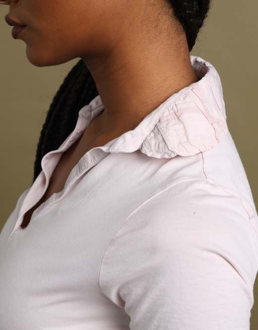 Vintage size S Burberry Brit polo shirt in pink, 4 of 5