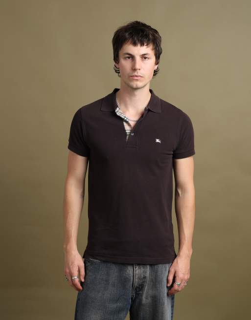 Vintage size S Burberry polo shirt in brown, 2 of 7