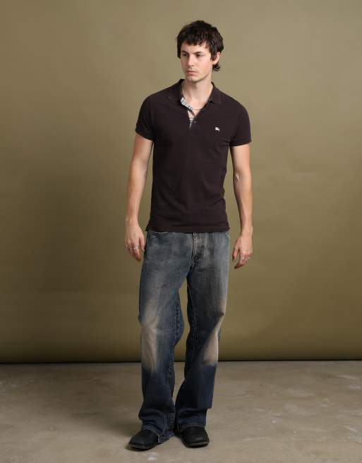 Vintage size S Burberry polo shirt in brown, 3 of 7