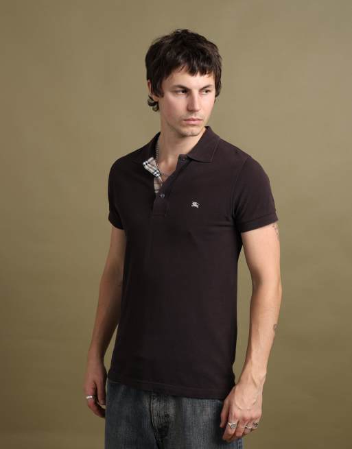 Vintage size S Burberry polo shirt in brown, 4 of 7